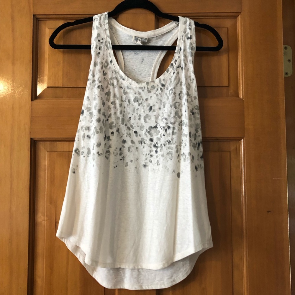 White Cheetah Print Tank Top